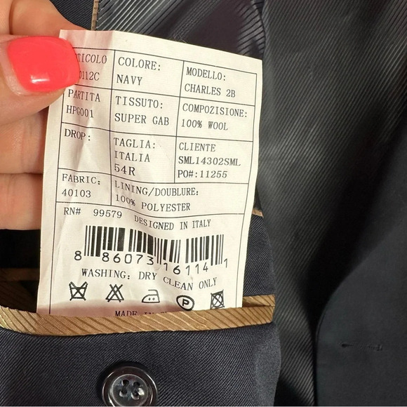 cianni cellini charles 2B navy wool blazer sports coat jacket sz 54R - Picture 4 of 7